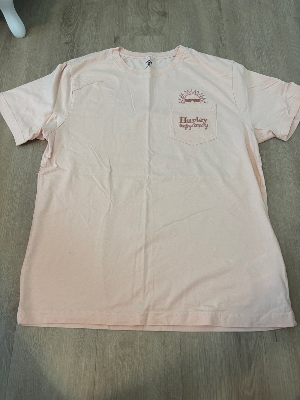 Hurley Light Pink Short Sleeve Pocket Tee with Sunline Graphic